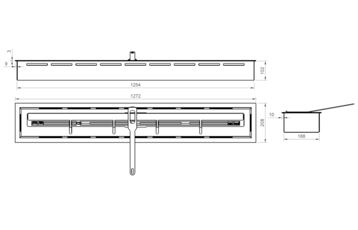 ARTFLAME 1200 - Rysunek techniczny